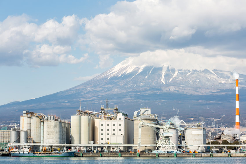 Mount Fuji and Chemical Factory